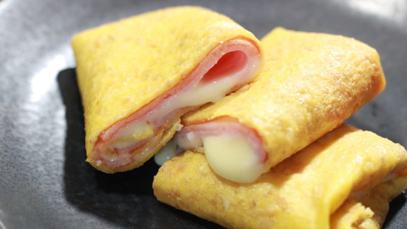 レンジで簡単！オートミールのハムチーズブリトー【粉砕なし】